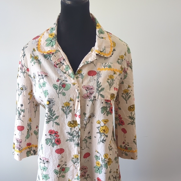 Bando Dress Pajama Floral Print Size Medium - Picture 2 of 13